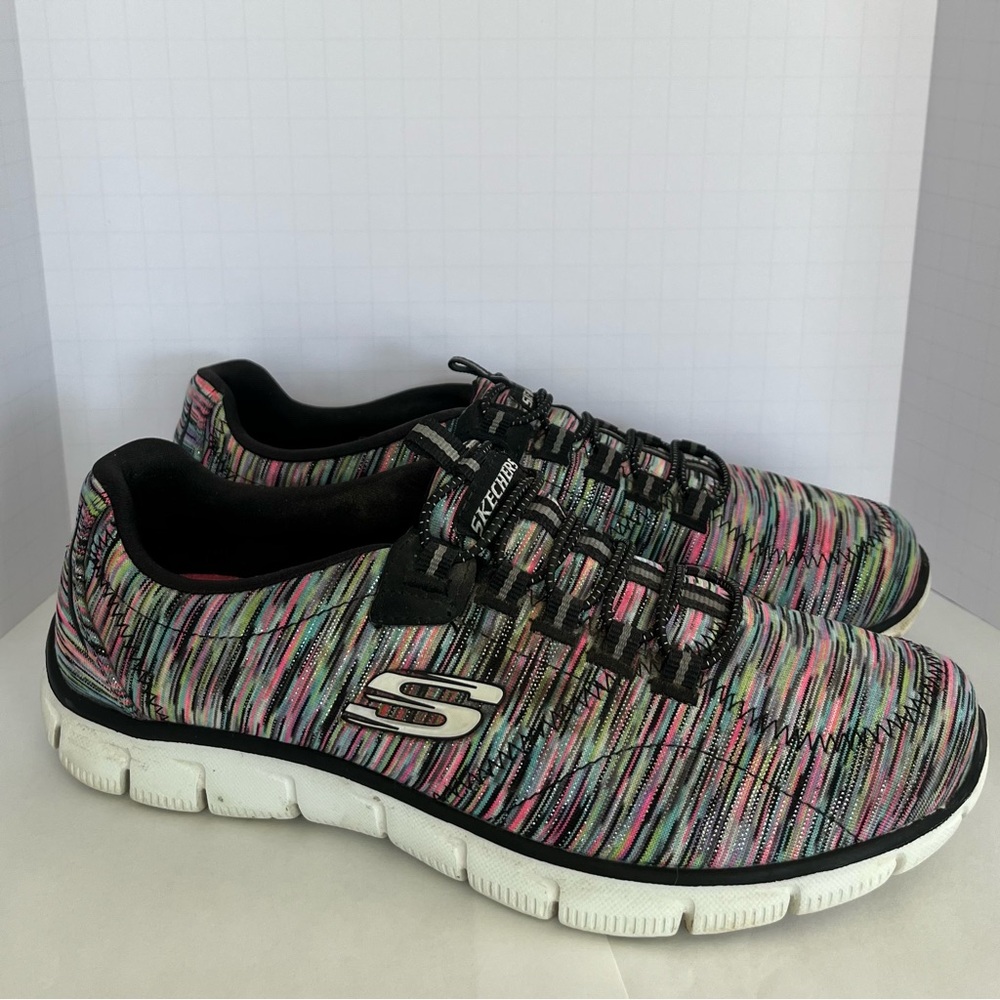 Skechers Empire Game On Black Multicolor SlipOn Sneaker Shoes 12414 Womens Sz 7